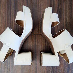 Aerosol Platform Sandals, Eggshell, Size 7.5